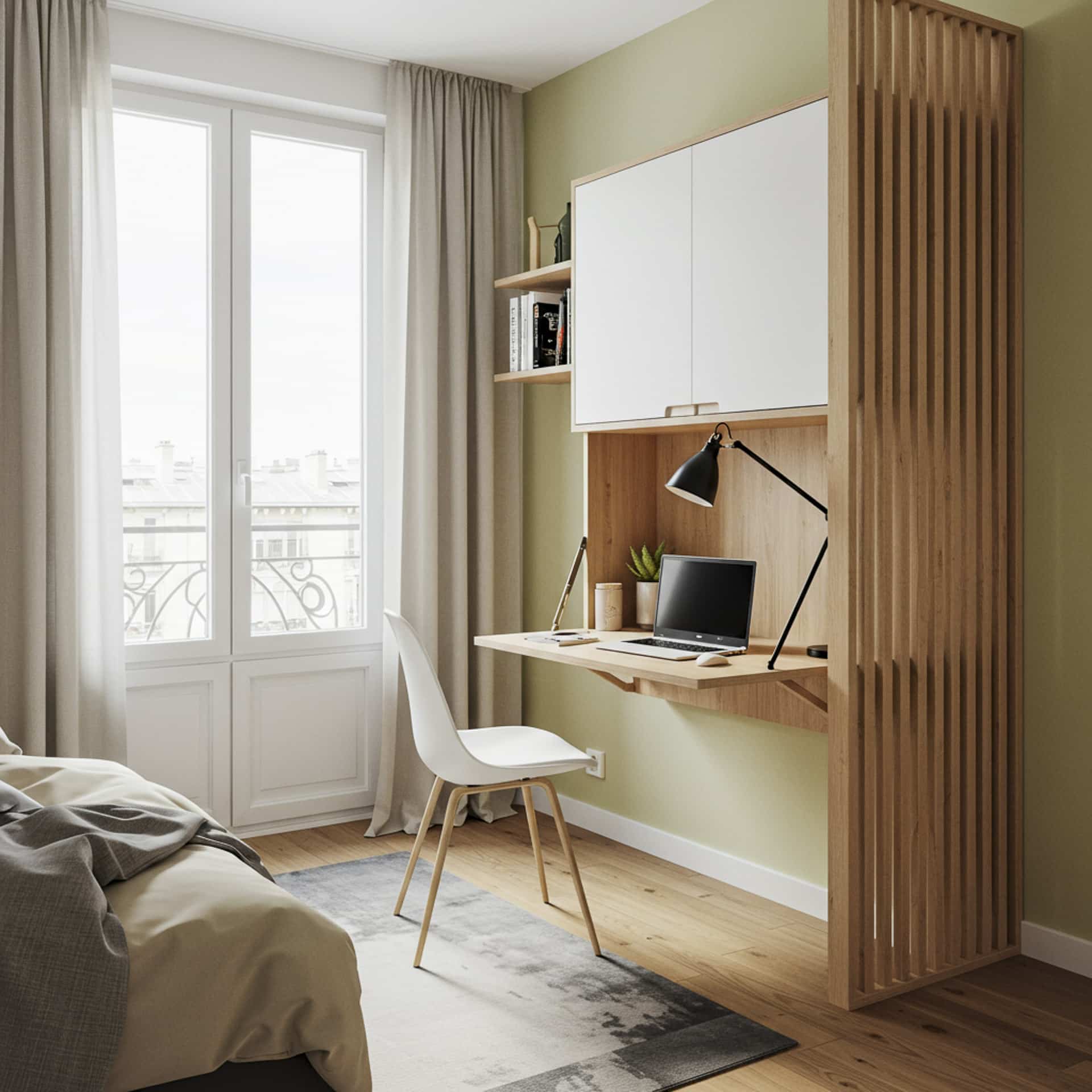aménagement chambre-intégrer un coin bureau