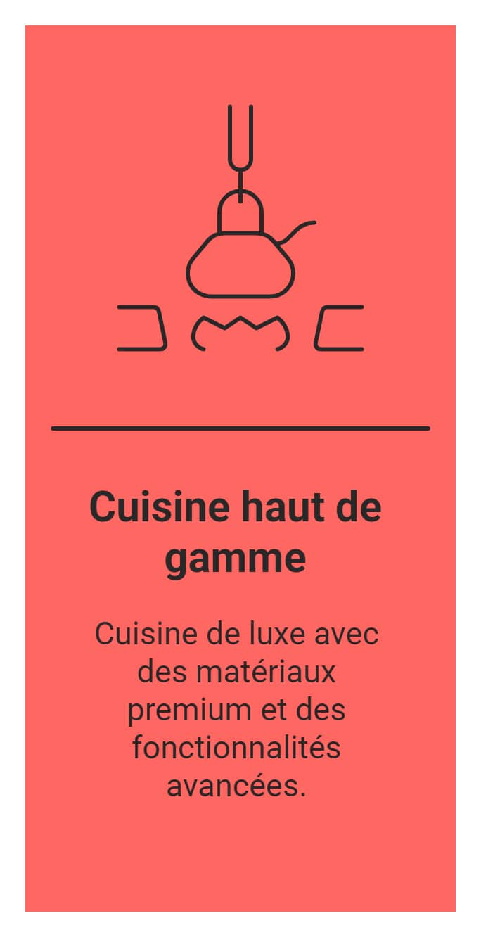 coût selon le type de cuisine haut de gamme