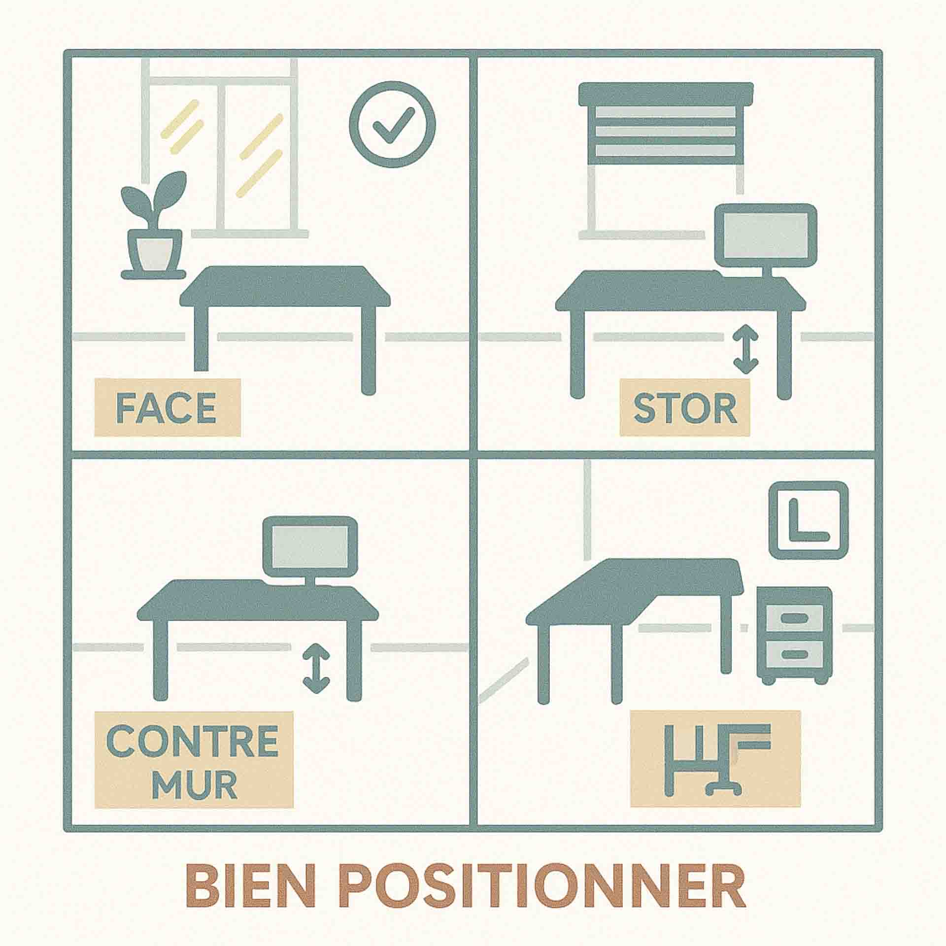 Aménagement bureau : où positionner le poste de travail dans la pièce